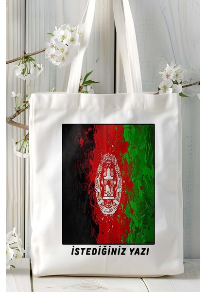 Afganistan Bayrak Baskılı Bez Çanta Omuz Çantası Kişiye Özel Model fiyatları