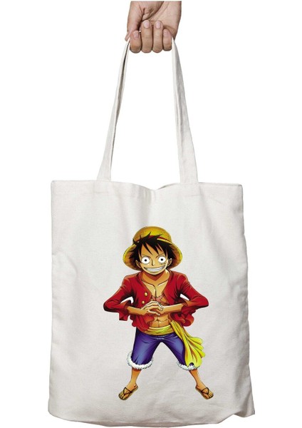 One Piece Monkey D Luffy Şapka Iki Taraf Kalıcı Yıkanabilir Okul Plaj Omuz Bez Çanta