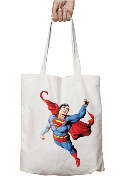 Superman Uçuş Iki Taraf Kalıcı Yıkanabilir Okul Plaj Omuz Bez Çanta