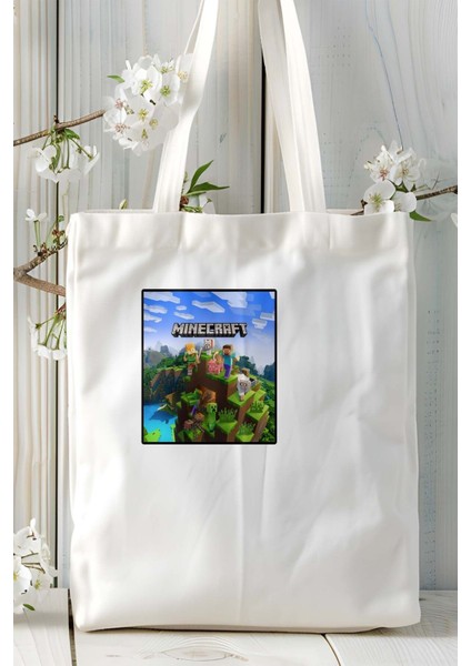 Minecraft Oyun Baskılı Omuz Çanta Kişiye Özel Model 1