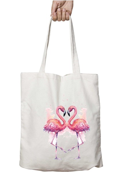 Flamingo Aşk Flamingo Aşk Iki Taraf Kalıcı Yıkanabilir Okul Plaj Omuz Bez Çanta