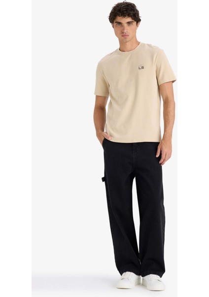 Regular Fit Bisiklet Yaka Baskılı Kısa Kollu Tişört F3472AX25AU fiyatları