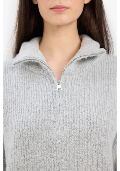 Relax Fit Yarım Fermuarlı Triko Kazak F3897AX25WN indirimleri