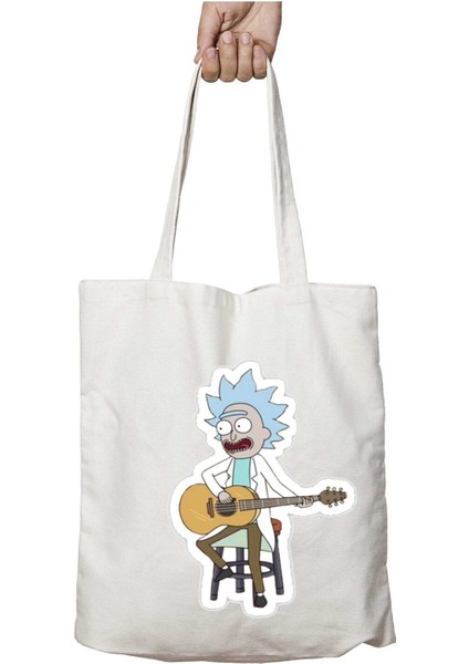 Ricky And Morty Network Gitar Iki Taraf Kalıcı Yıkanabilir Okul Plaj Omuz Bez Çanta