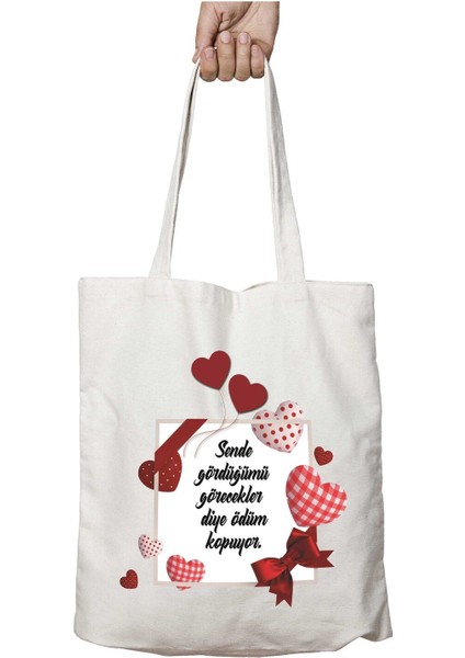 Sevgililer Günü 10 Iki Taraf Kalıcı Yıkanabilir Okul Plaj Omuz Bez Çanta