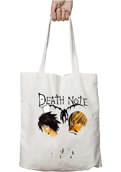 Anime Death Note Face To Face Iki Taraf Kalıcı Yıkanabilir Okul Plaj Omuz Bez Çanta
