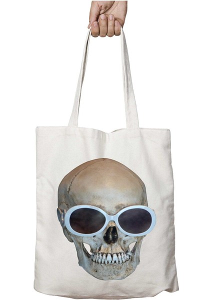 Skull-Free-Download-Png Iki Tarafı Kalıcı Baskılı Yıkanabilir Çanta