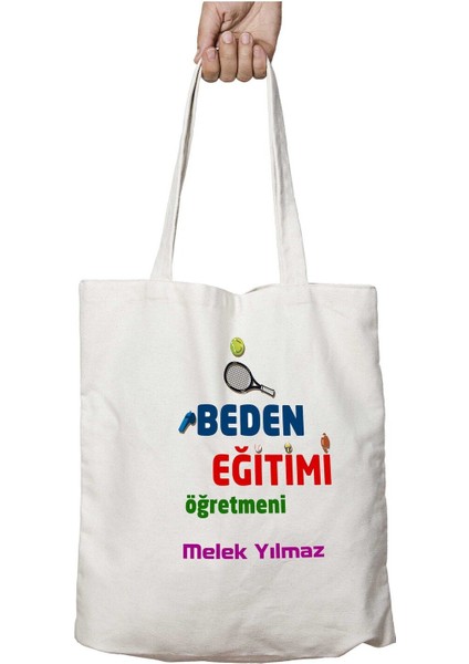 Kişiye Özel Beden Eğitimi Öğretmeni Tenis Raket Iki Tarafı Kalıcı Baskılı Yıkanabilir Çanta