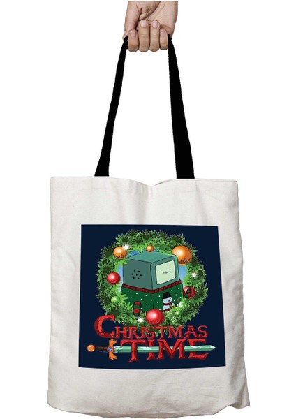 Siyah Kulplu Wreath Beemo Cartoon Network Yıkanabilir Okul Omuz Çanta