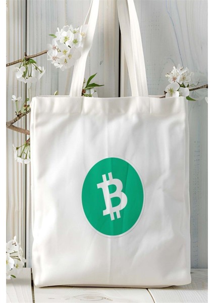 Bitcoin Kripto Baskılı Bez Çanta Kişiye Özel Model 1