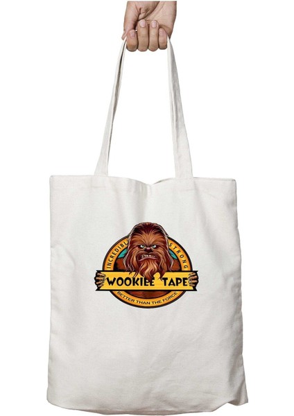 Star Wars - Chewbacca Iki Tarafı Kalıcı Baskılı Yıkanabilir Okul Plaj Omuz Bez Çantası