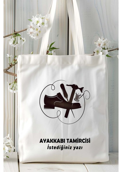 Ayakkabı Tamircisi Baskılı Bez Omuz Çantası Kişiye Özel Model 5