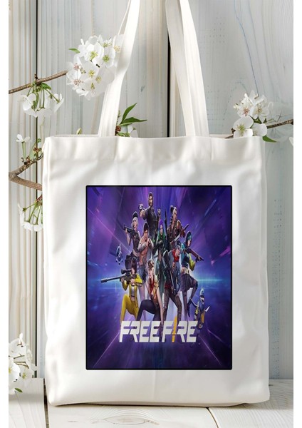 Garena Free Fire Mobil Oyun Baskılı Omuz Çanta Çift Tafaflı Baskı Kişiye Özel 3