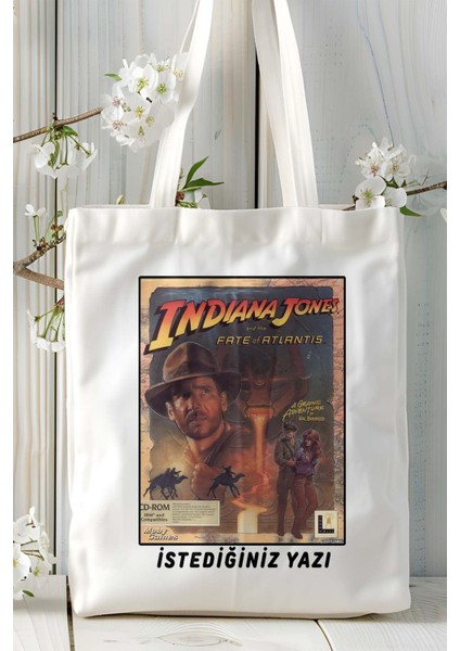 Indiana Jones Oyun Baskılı Bez Çanta Omuz Çantası Kişiye Özel Model 1 fiyatları