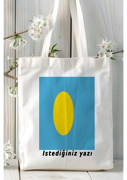 Palau Bayrak Baskılı Bez Çanta Omuz Çantası Model fiyatları