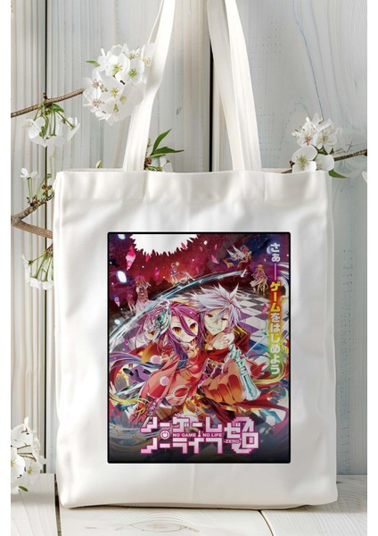 No Game No Life Baskılı Bez Omuz Çantası Kişiye Özel Model 1