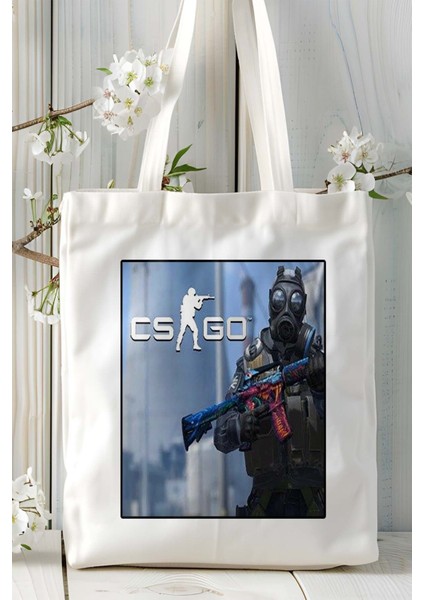 Counter Strike Cs 2 Csgo Oyun Baskılı Bez Çanta Omuz Çantası Kişiye Özel Model 24