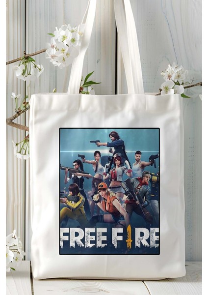 Garena Free Fire Mobil Oyun Baskılı Omuz Çanta Çift Tafaflı Baskı Kişiye Özel 10