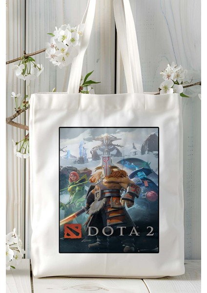 Dota Oyun Baskılı Bez Çanta Omuz Çantası Kişiye Özel Model 1