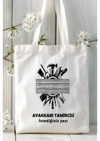Ayakkabı Tamircisi Baskılı Bez Omuz Çantası Kişiye Özel Model 4