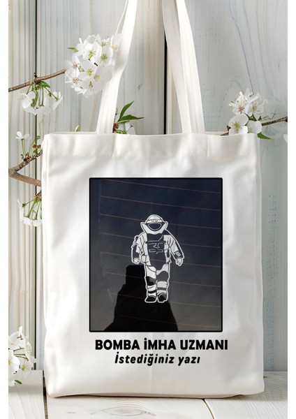 Bomba Imha Uzmanı Baskılı Bez Omuz Çantası Kişiye Özel Model 8