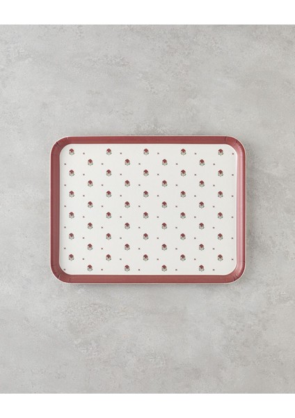 Kırmızı Kaydırmaz Melamin Tepsi 27X36 Cm, Şık ve Dayanıklı Ev Kullanımı Için Ideal