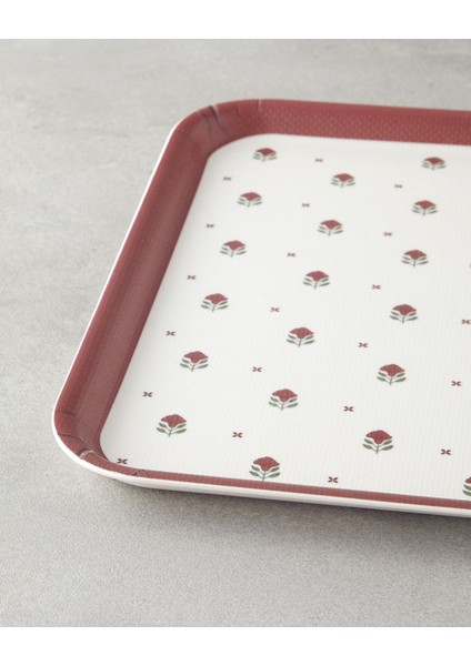 Kırmızı Kaydırmaz Melamin Tepsi 27X36 Cm, Şık ve Dayanıklı Ev Kullanımı Için Ideal modelleri