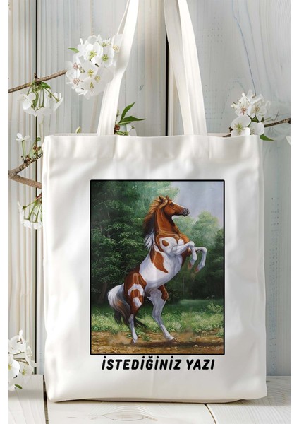 At Baskılı Bez Çanta Omuz Çantası Kişiye Özel Model 8 fiyatları