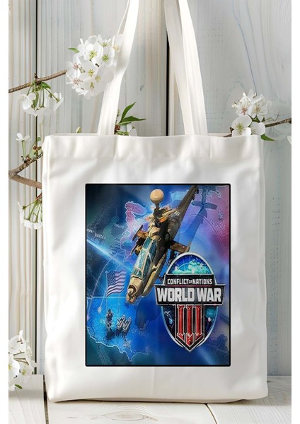 Wordwar Mobil Oyun Baskılı Omuz Çanta Çift Tafaflı Baskı Kişiye Özel 1