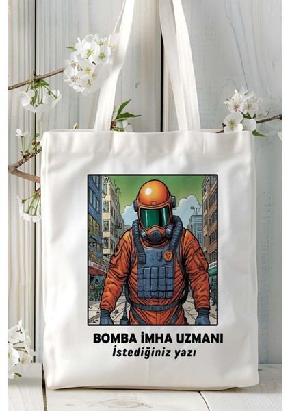 Bomba Imha Uzmanı Baskılı Bez Omuz Çantası Kişiye Özel Model 9