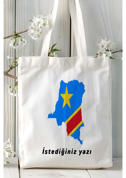 Kongo Congo Bayrak Baskılı Bez Çanta Omuz Çantası Model fiyatları