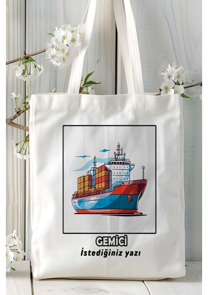 Gemici Baskılı Bez Omuz Çantası Kişiye Özel Model 2