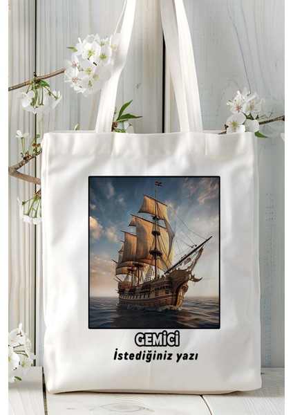 Gemici Baskılı Bez Omuz Çantası Kişiye Özel Model 9