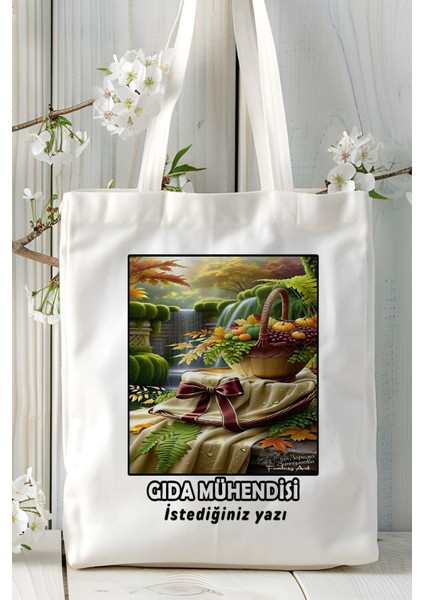 Gıda Mühendisi Baskılı Bez Omuz Çantası Kişiye Özel Model 8