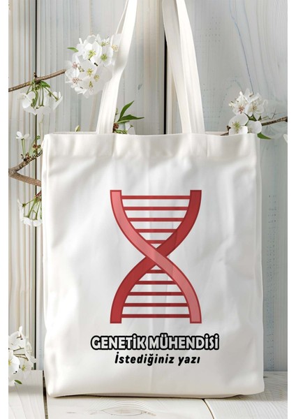 Genetik Mühendisi Baskılı Bez Omuz Çantası Kişiye Özel Model 13