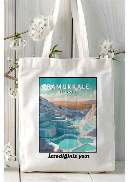 Pamukkale Baskılı Bez Çanta Omuz Çantası Kişiye Özel Desen 2 fiyatları
