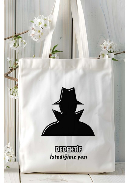 Dedektif Baskılı Bez Omuz Çantası Kişiye Özel Model 5