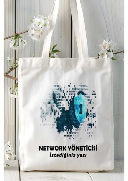 Network Yöneticisi Baskılı Bez Omuz Çantası Kişiye Özel Model 13
