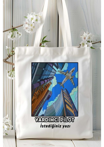Yardımcı Pilot Baskılı Bez Omuz Çantası Kişiye Özel Model 14