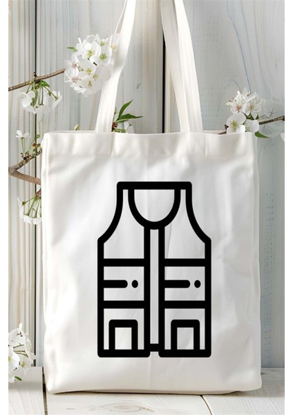 Celik Yelek Baskılı Bez Çanta Kişiye Özel Model 1