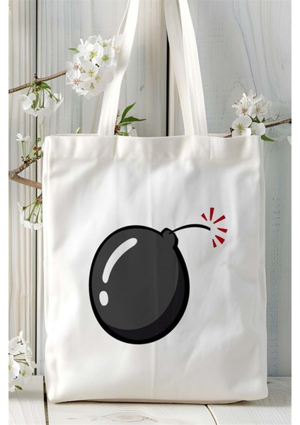 Bomba Baskılı Bez Çanta Kişiye Özel Model 1