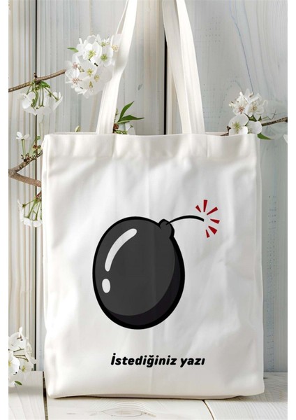 Bomba Baskılı Bez Çanta Kişiye Özel Model 1 fiyatları