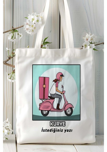 Kurye Baskılı Bez Omuz Çantası Kişiye Özel Model 2