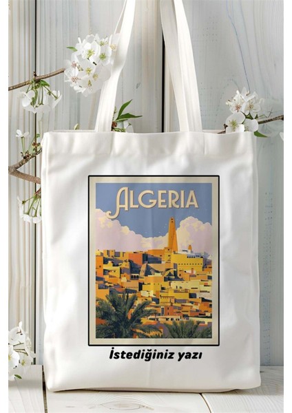 Algeria Baskılı Bez Çanta Omuz Çantası Kişiye Özel Desen fiyatları