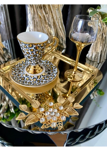 2'li Renkli Gold Sunum Tepsisi, Şık ve Zarif Takım