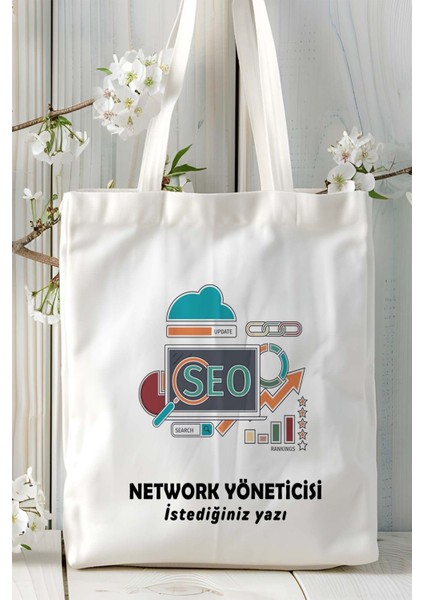 Network Yöneticisi Baskılı Bez Omuz Çantası Kişiye Özel Model 5