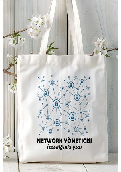 Network Yöneticisi Baskılı Bez Omuz Çantası Kişiye Özel Model 7