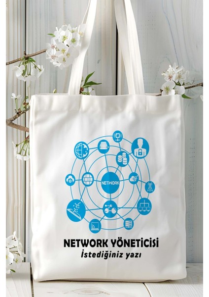 Network Yöneticisi Baskılı Bez Omuz Çantası Kişiye Özel Model 8