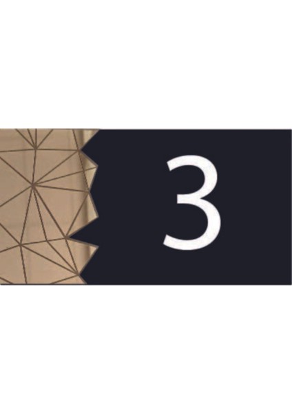 Şık Aynalı Modern Kapı Numarası, Gold, Siyah, Dekoratif ve Estetik Tasarım