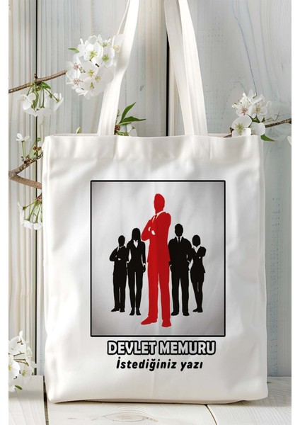 Devlet Memuru Baskılı Bez Omuz Çantası Kişiye Özel Model 7